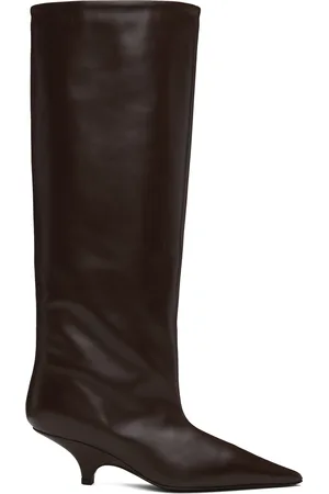 Totême Bottes à petit talon compensé brunes