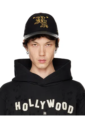 AMIRI Casquette noir et jaune à monogramme de style collégial