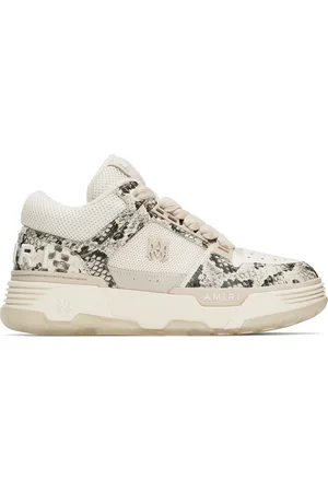 AMIRI Baskets MA-1 blanc cassé gaufrées façon serpent