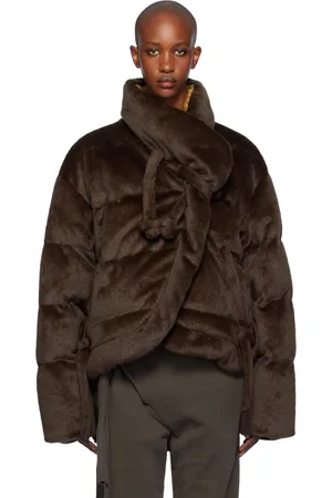OTTOLINGER Blouson matelassé brun en fourrure synthétique à cordons coulissants