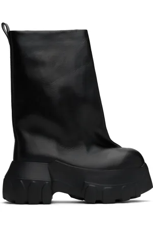 Rick Owens Bottes évasées noires à semelle Tractor et à plateforme - Porterville