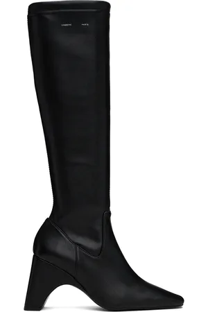 COPERNI Bottes hautes à talon arqué noires à col élastique