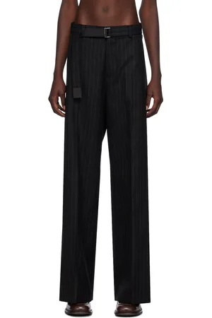 SACAI Pantalon noir à rayures tennis