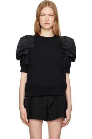 SACAI Pull molletonné noir à panneaux