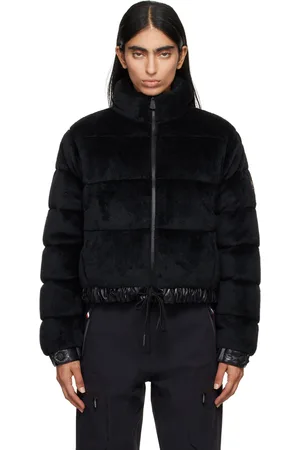Moncler Blouson Ayse noir en fourrure synthétique rembourré en duvet