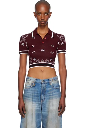 AMIRI Polo bourgogne à motif cachemire à monogrammes