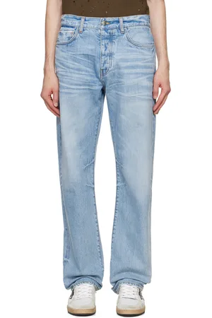 AMIRI Blouson droit bleu en denim japonais à lisières