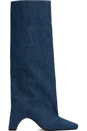 COPERNI Bottes hautes à talon arqué bleues en denim