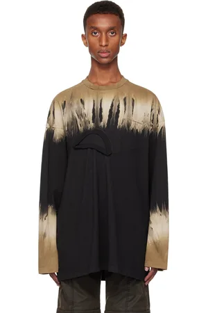 Feng Chen Wang T-shirt noir et kaki à motif tie-dye