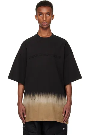 Feng Chen Wang T-shirt noir et kaki à motif tie-dye