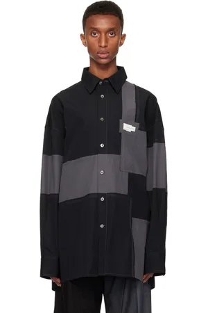 Feng Chen Wang Chemise déconstruite noire à patchwork