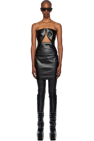 Rick Owens Robe courte noire à découpe à armature Prong - Porterville