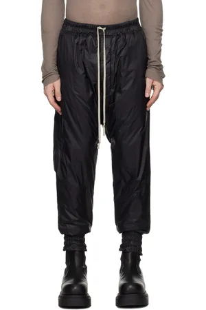 Rick Owens Pantalon de survêtement noir à cordon coulissant et à revers élastiques - Porterville