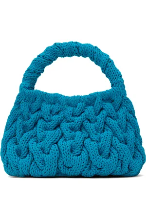 J.W.Anderson Sac bleu en tricot câblé