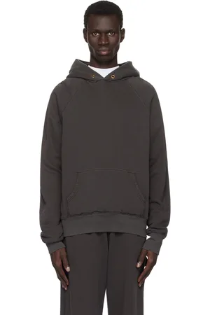 Les Tien Pull à capuche noir à manches raglan