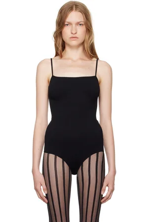 Swedish Stockings Justaucorps Barbro noir en jersey côtelé