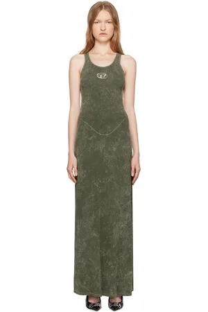 Diesel Robe longue Avena-P1 verte à logo