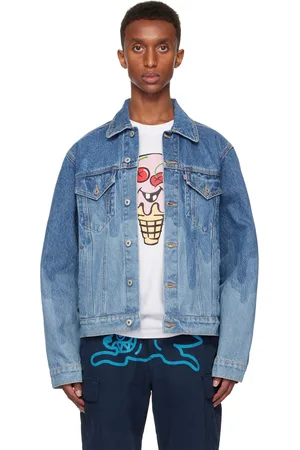 ICECREAM Blouson camionneur bleu en denim à effet Lazer Drip