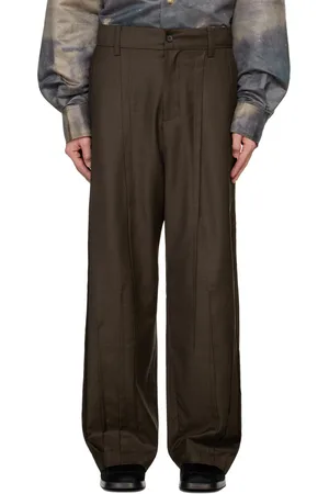 Feng Chen Wang Pantalon brun à plis