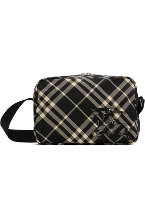 Burberry Sac à bandoulière noir et blanc cassé à carreaux - Classics