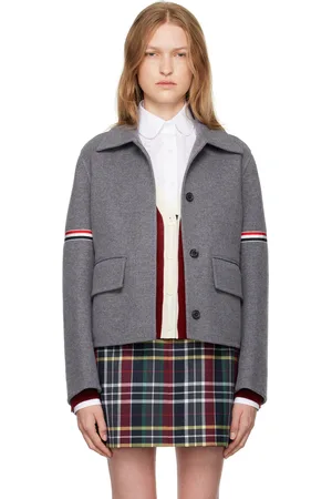 Thom Browne Blouson gris à brassards et à manches bouffantes