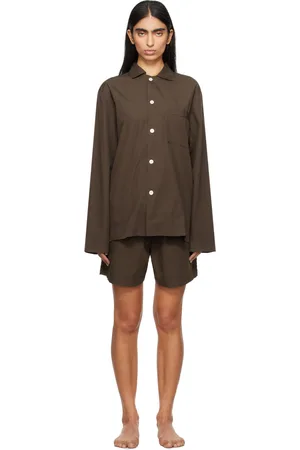 Tekla Chemise de pyjama à manches longues brune