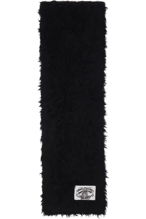 Acne Studios Écharpe noire en tricot brossé