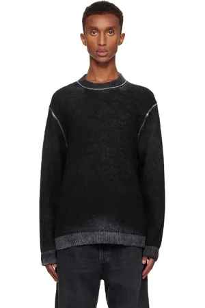 Acne Studios Pull noir à col ras du cou et à logo imprimé