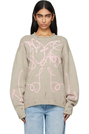 Acne Studios Pull beige à images floquées