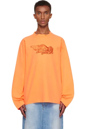 Acne Studios T-shirt à manches longues orange à image à logo imprimée