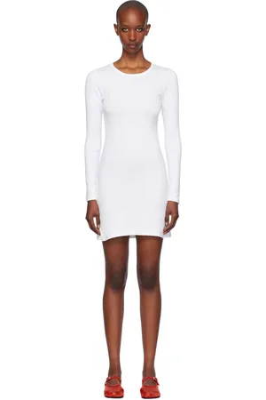 Gil Rodriguez Robe courte à manches longues Bellevue blanche
