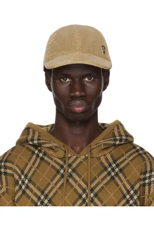 Burberry Casquette de baseball beige en velours côtelé