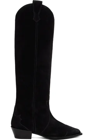 Aeyde Bottes de cowboy hautes Aruna noires en suède