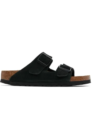 Birkenstock Sandales Arizona noires à semelle intérieure en suède