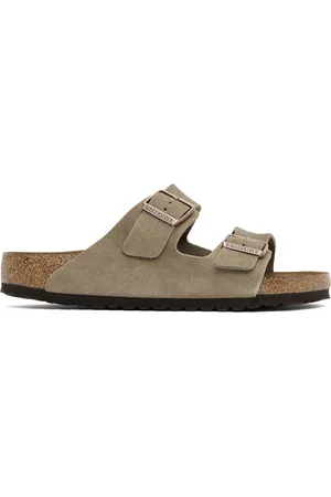 Birkenstock Sandales Arizona taupe à semelle intérieure en suède