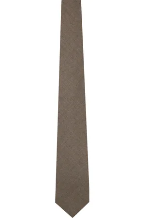 Auralee Cravate légère taupe en laine