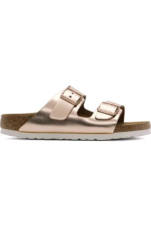Birkenstock Sandales étroites Arizona cuivrées à semelle intérieure en suède