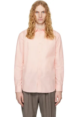 Auralee Chemise rose en toile oxford de coton Finx