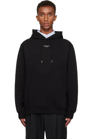 Drôle de Monsieur Pull à capuche noir à texte emblématique