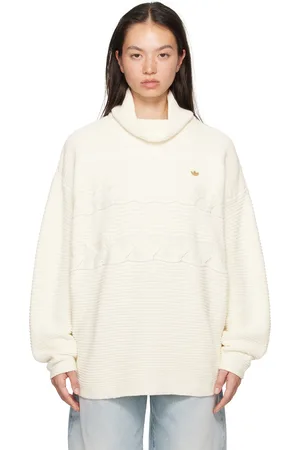 adidas Col roulé surdimensionné blanc cassé