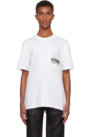 Helmut Lang T-shirt blanc à image de carte postale