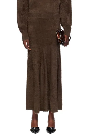 Helmut Lang Jupe longue de style grunge brune