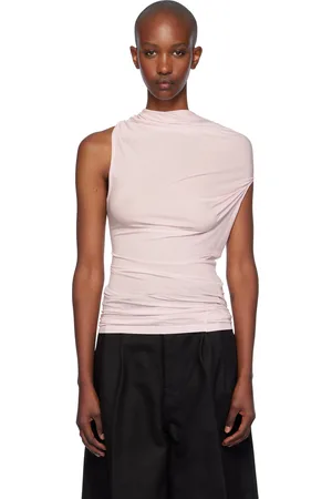 Helmut Lang Haut sans manches drapé rose