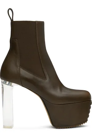 Rick Owens Bottines Beatle 65 kaki à bout ondulé - Porterville