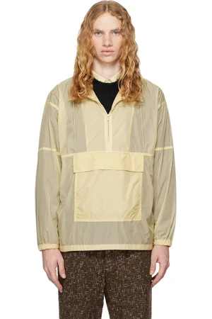 Auralee Blouson beige en taffetas léger de nylon lavé