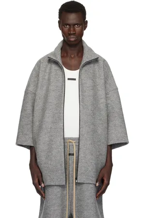 FEAR OF GOD Blouson à manches courtes gris en laine bouillie