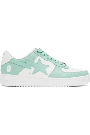 BAPE Baskets #4 M1 blanc et bleu et étoiles emblématiques