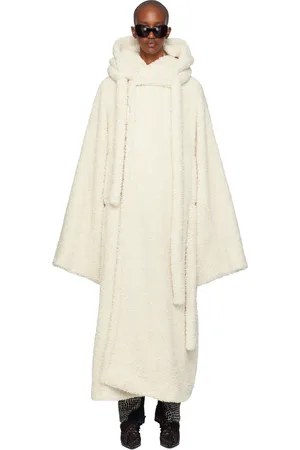 OTTOLINGER Manteau long cache-cœur blanc cassé en sherpa