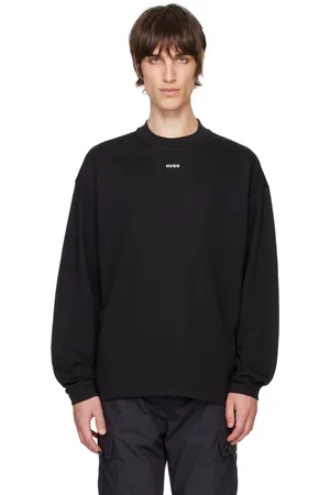 HUGO BOSS T-shirt décontracté noir en jersey de coton