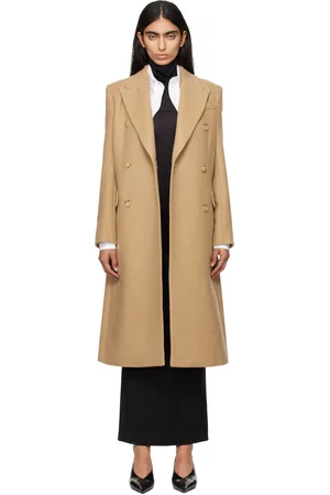 HUGO BOSS Manteau long beige en sergé